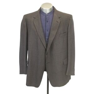vintage 80s mens brown blazer jacket sport suit coat wool blend two button 50 L‎